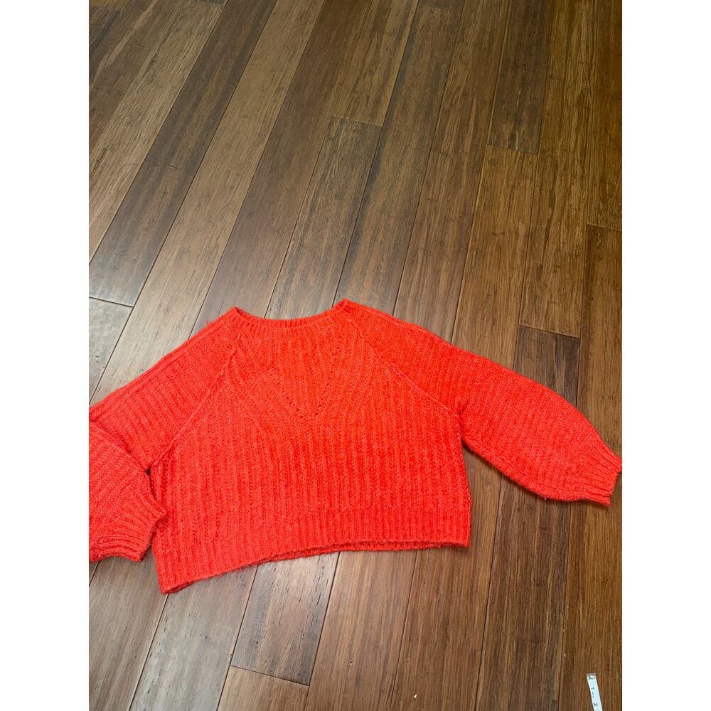 Medium Free People "Carter" Fuzzy-Knit Pullover Sweater